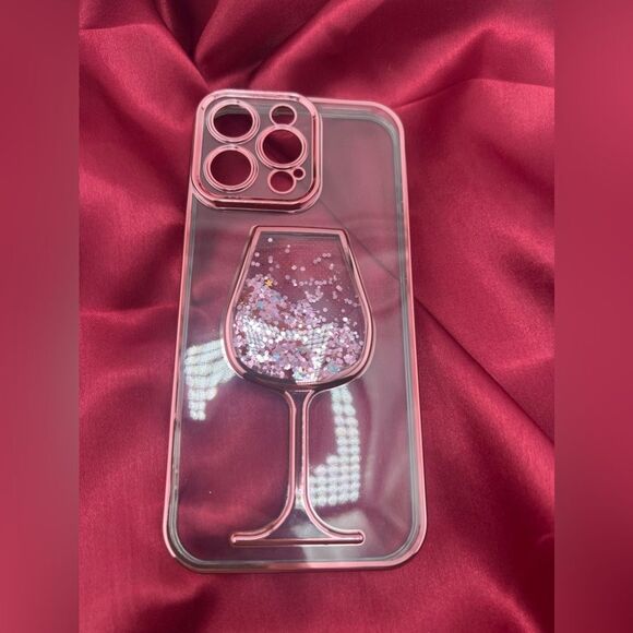 Glitter Wine Glass I-Phone 16 Pro Max Case - Picture 4 of 6